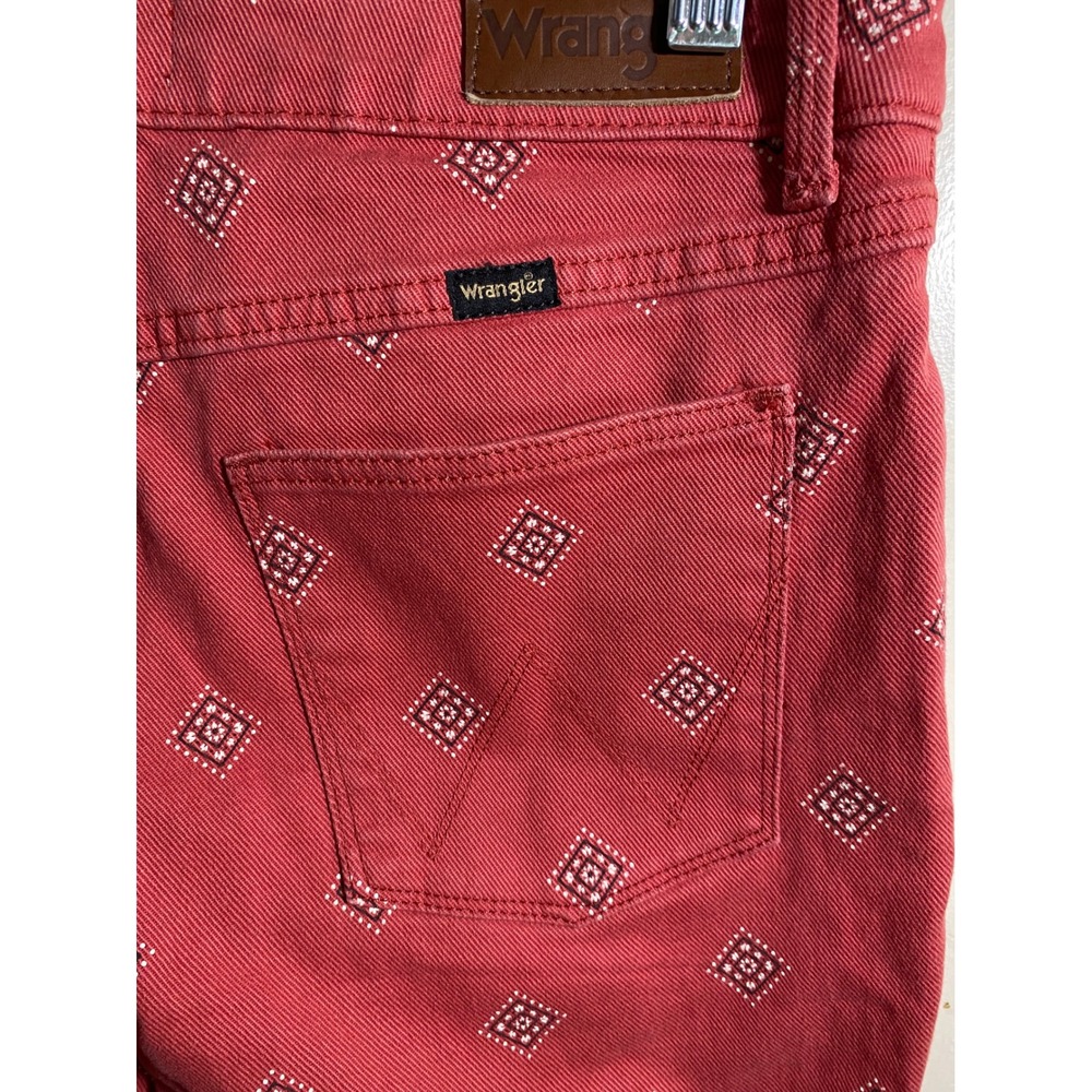Wrangler High Rise Bold Boot Jeans Red Diamond Pattern 10/30x30 NWT - Picture 5 of 6